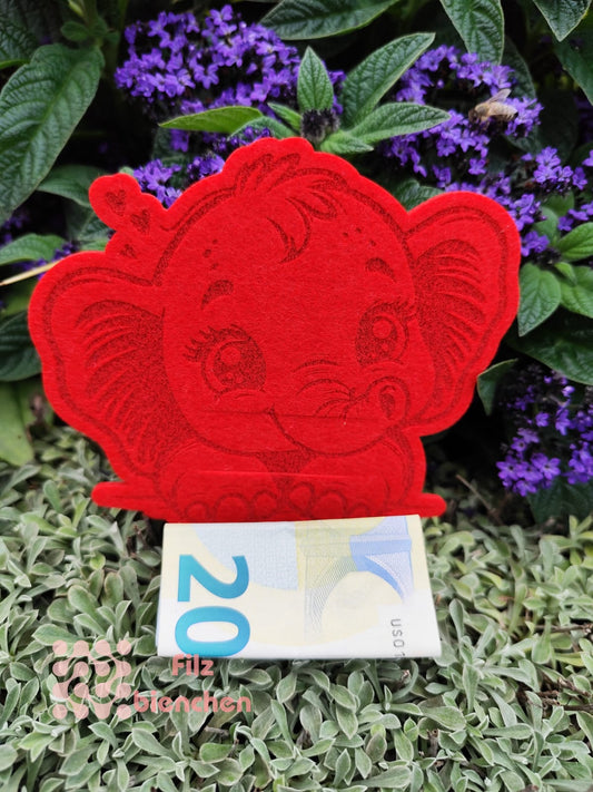 Elefant liegend, Schlitz Geld