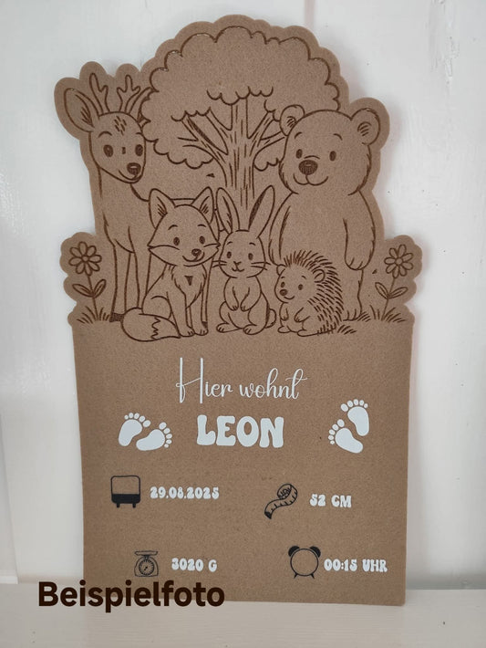 Türschild Waldtiere klein