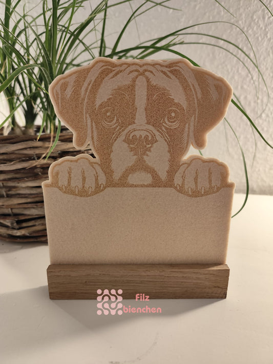 Boxer graviert, Klötzchenfigur 2er Set, Stückpreis 2,20 € zzgl. Mwst.