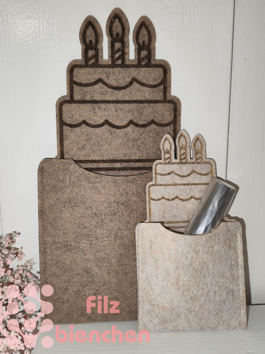 Torte graviert Täschchen klein 2er Set, Stückpreis 1,30€ zzgl. Mwst.