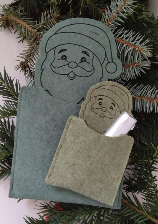 Santa graviert Täschchen klein 2er Set, Stückpreis 1,30€ zzgl. Mwst.