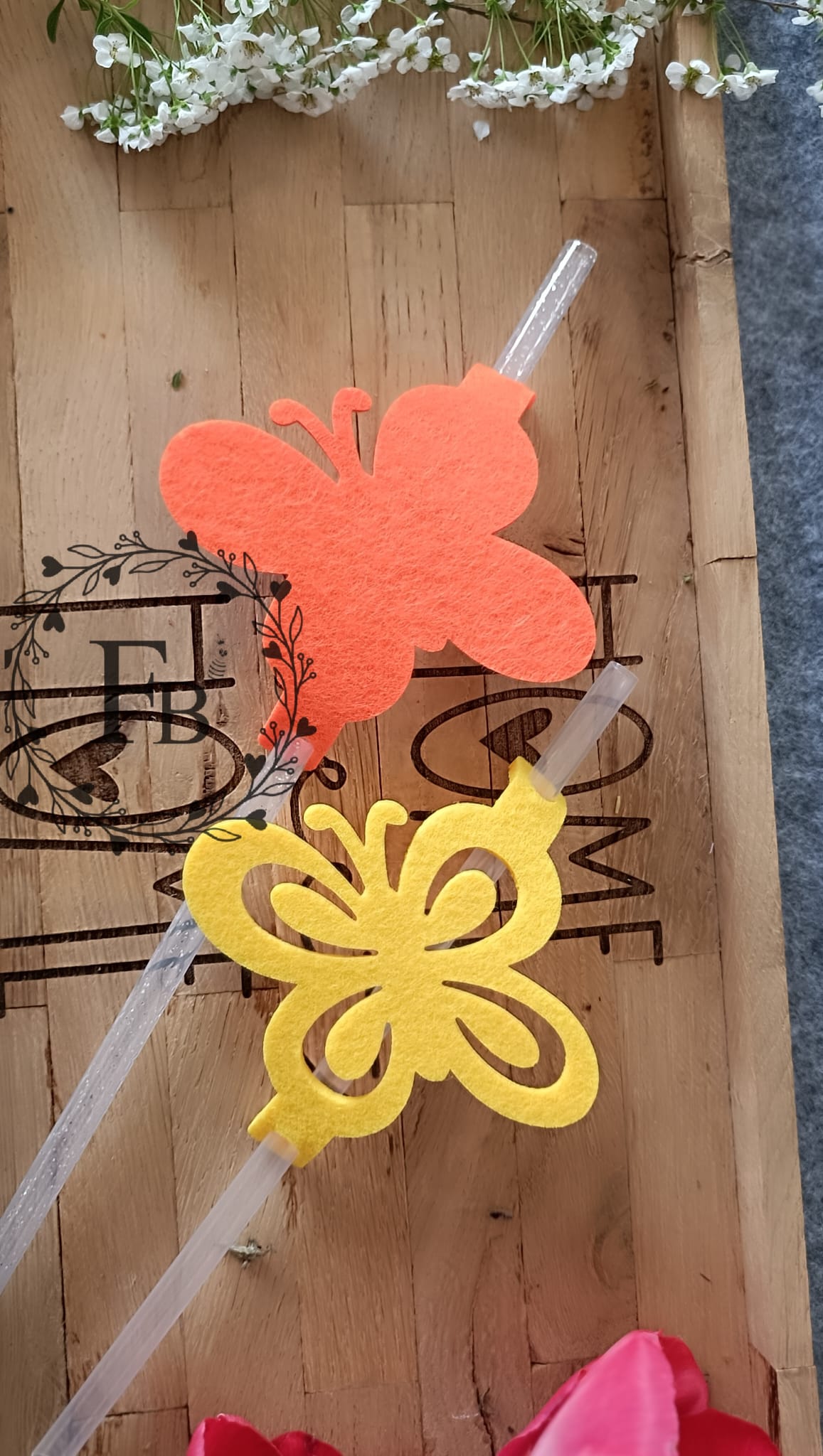 Strohhalmfigur Schmetterling schräg 18er Set Stückpreis ab 0.55 Euro zzgl. 19% MwSt.