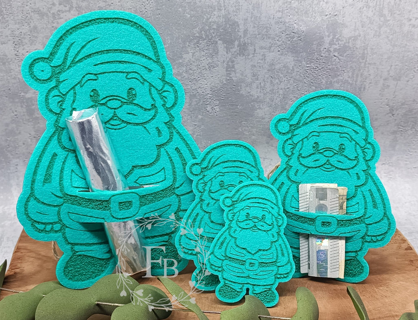 Weihnachtsmann Offset Anhänger Graviert 8 cm (10er Set) Stückpreis ab 0.44 Euro zzgl. 19% MwSt.