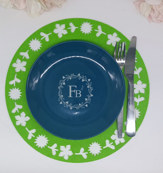 Platzdeckchen Rund vollausschnitt Blüten ca. 30 cm