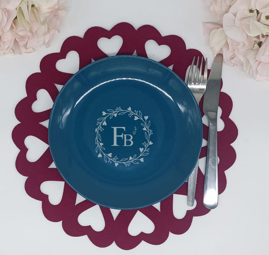 Platzdeckchen Rund Ausschnitt Herz ca. 30 cm