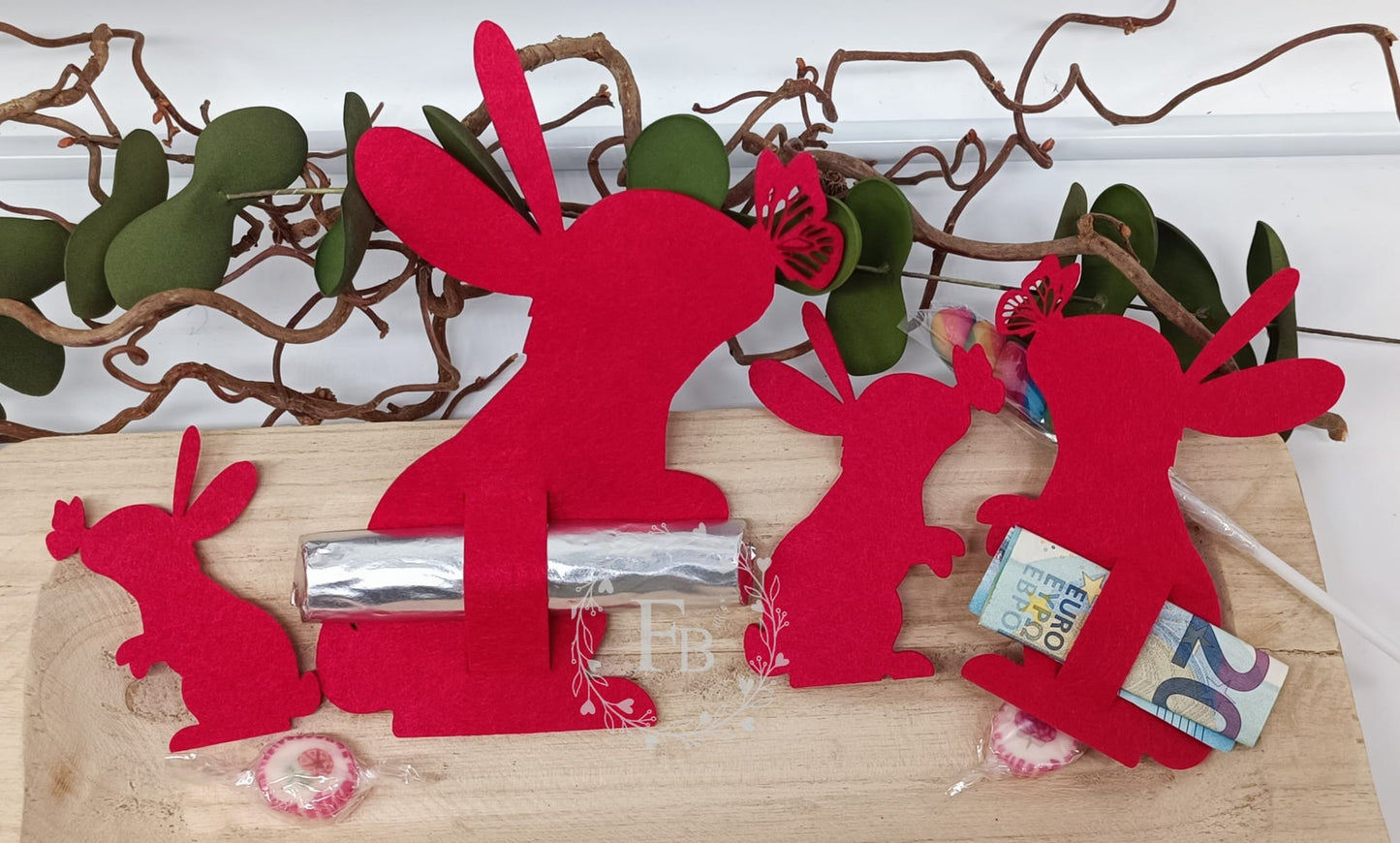 Paketpreis /Sparset Hase mit Schmetterling 10 Stk. Schlitz Geld Stückpreis ab 0.86 Euro zzgl. 19% MwSt.