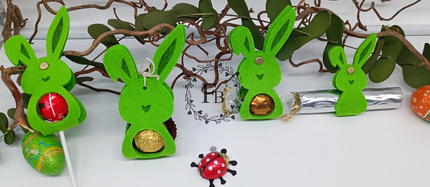 SPARSET gemischte Farben! Hase aufgeklappt mit gravierten Ohren für Schokoladen Kugeln 30 Stk Stückpreis ab 0.35 Euro zzgl. 19% MwSt.