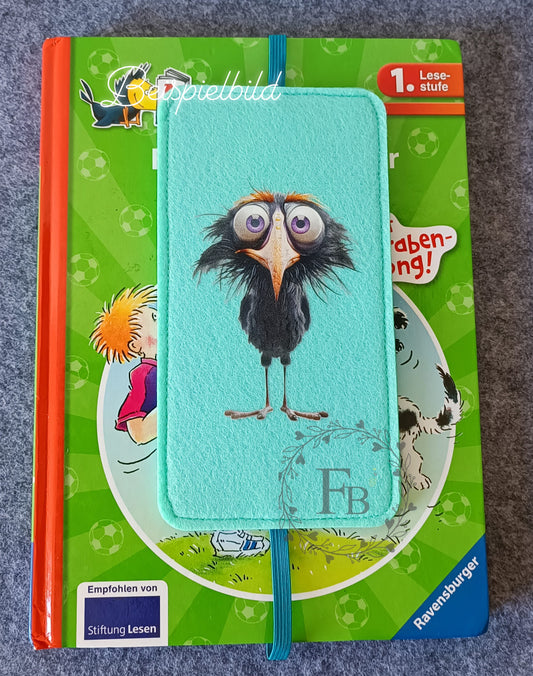 Lesezeichen genäht mit 3 Schlitzen und Gummi (30cm länge)