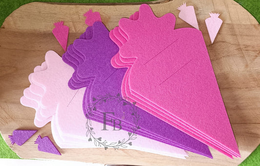 Schultüte/Zuckertüte Rund Ausschnitt "Du" 16er Set MÄDCHENFARBEN Stückpreis ab 0.92 Euro zzgl. 19% MwSt.