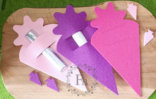 Schultüte/Zuckertüte Rund Ausschnitt "Du" 16er Set MÄDCHENFARBEN Stückpreis ab 0.92 Euro zzgl. 19% MwSt.