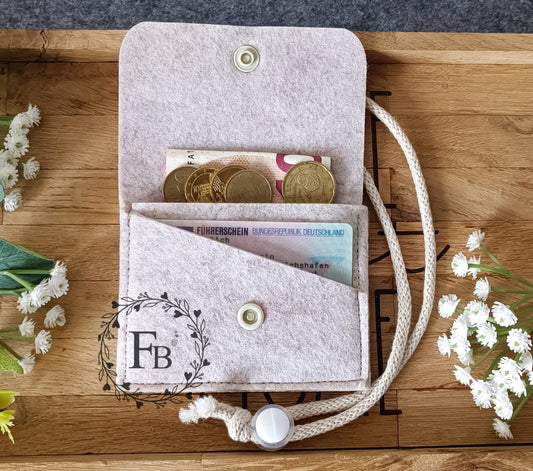 Täschchen für Geld und Karten 3er Set mit Kordel 75 cm Stückpreis ab 2.88 Euro zzgl. 19% MwSt.