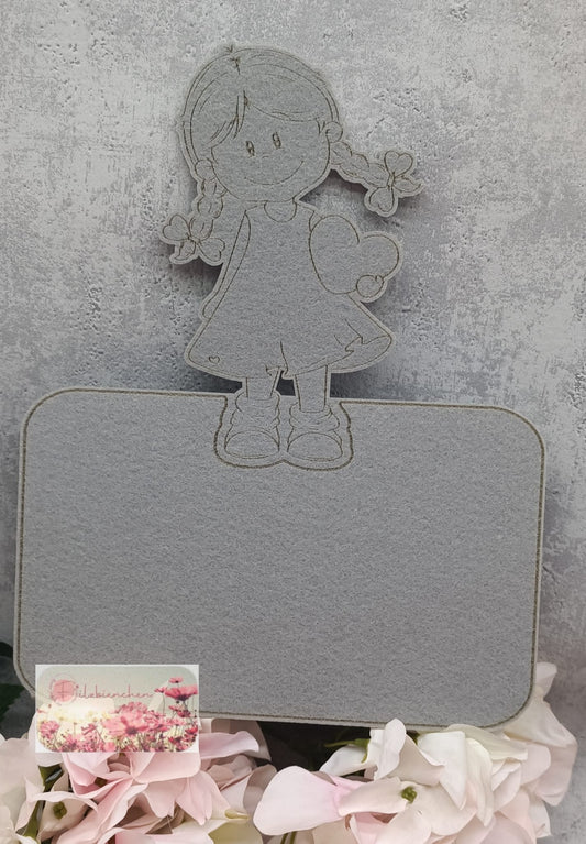 Türschild Mädchen mit Herz