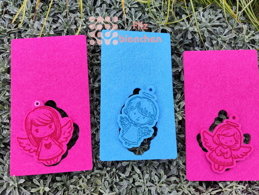 Karte mit Anhängerausschnitt Engelmädchen 2-- 3er Set MIT GRAVUR Stückpreis ab 1.31 Euro zzgl. 19% MwSt.