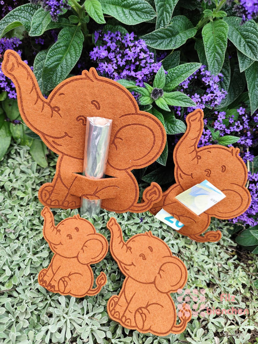 Elefant 10 cm, Einfach mit Gravur, 10er Set, Stückpreis 0,43€ zzgl. Mwst.