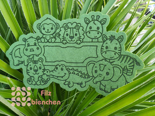 Türschild Dschungeltiere klein