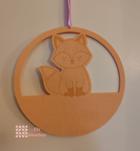 Türschild gravierter Fuchs