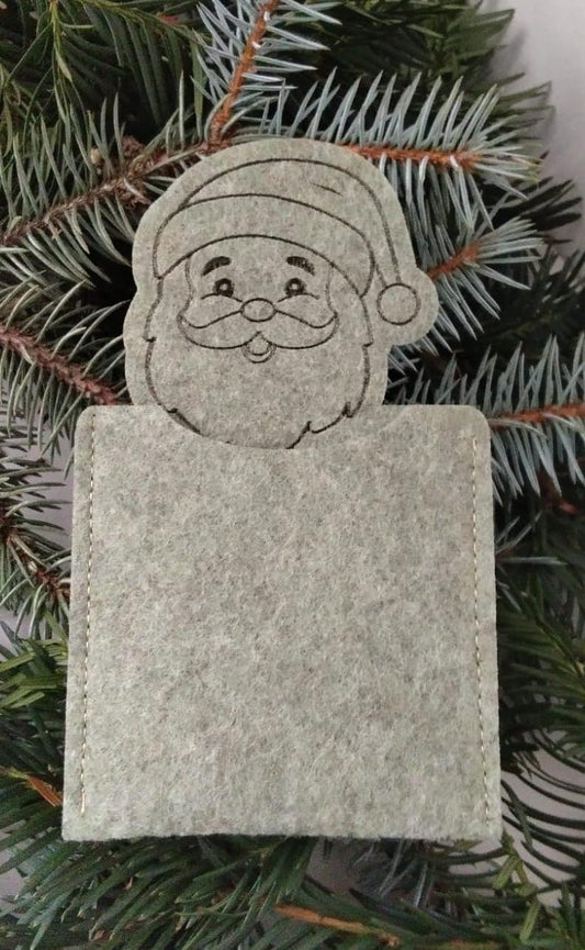 Santa graviert Täschchen klein 2er Set, Stückpreis 1,30€ zzgl. Mwst.