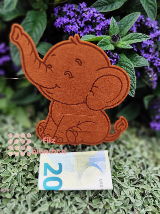 Elefant Schlitz Geld, Einfach mit Gravur