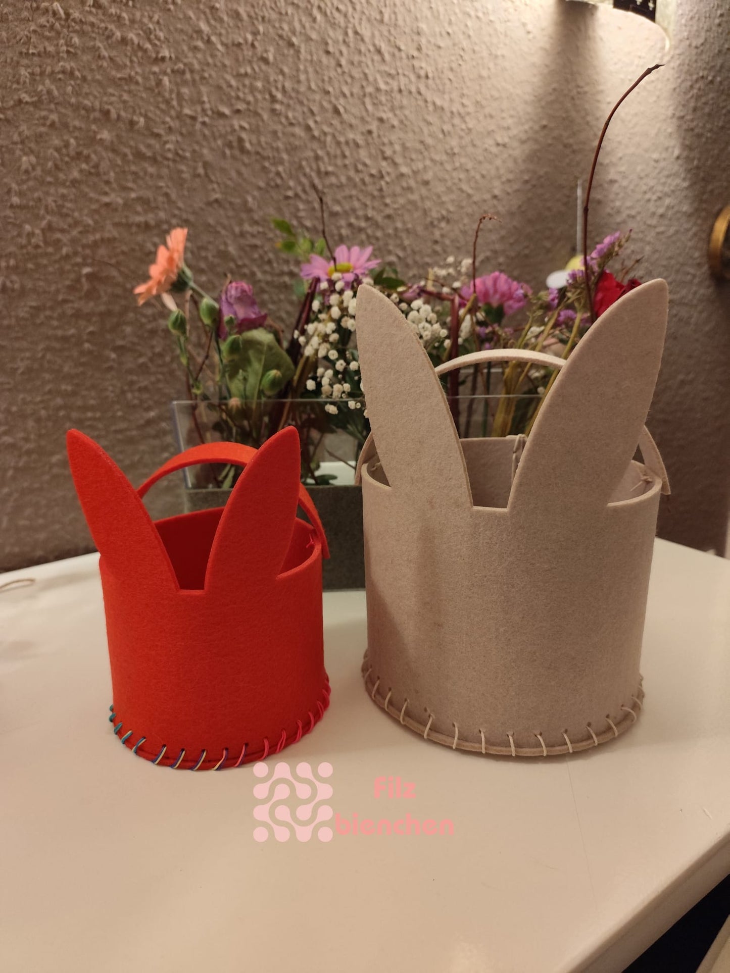 Korb mit Ohren groß+ klein Bastelset