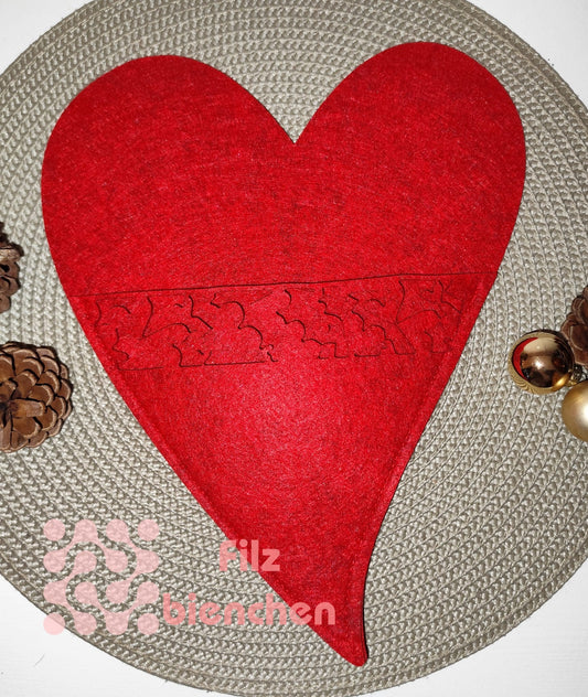 Herztasche geschwungen Groß mit Ausschnitt Herzen, 5er Set, Stückpreis 2,20€ zzgl. Mwst.