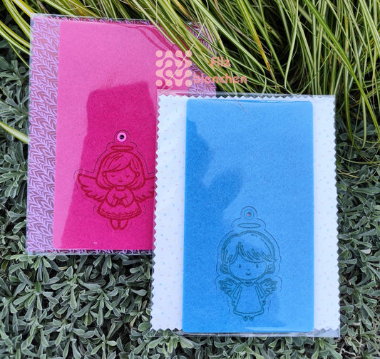 Karte mit Anhängerausschnitt Engelmädchen (Markenelfe1) 3er Set OHNE GRAVUR Stückpreis ab 1.13 Euro zzgl. 19% MwSt.