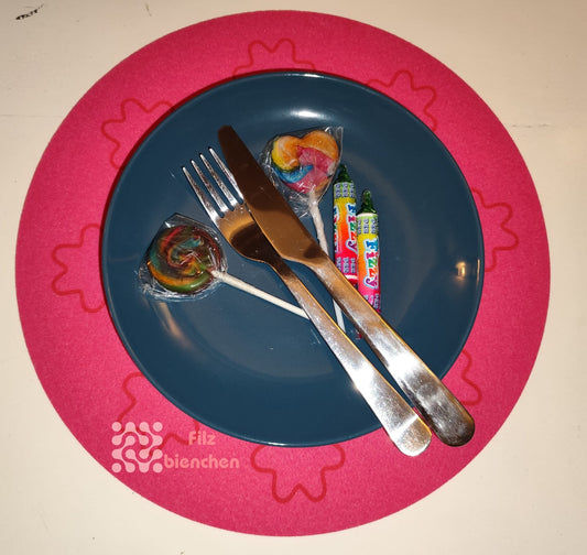 Platzdeckchen Rund gravur Schultüte 30 cm Durchmesser