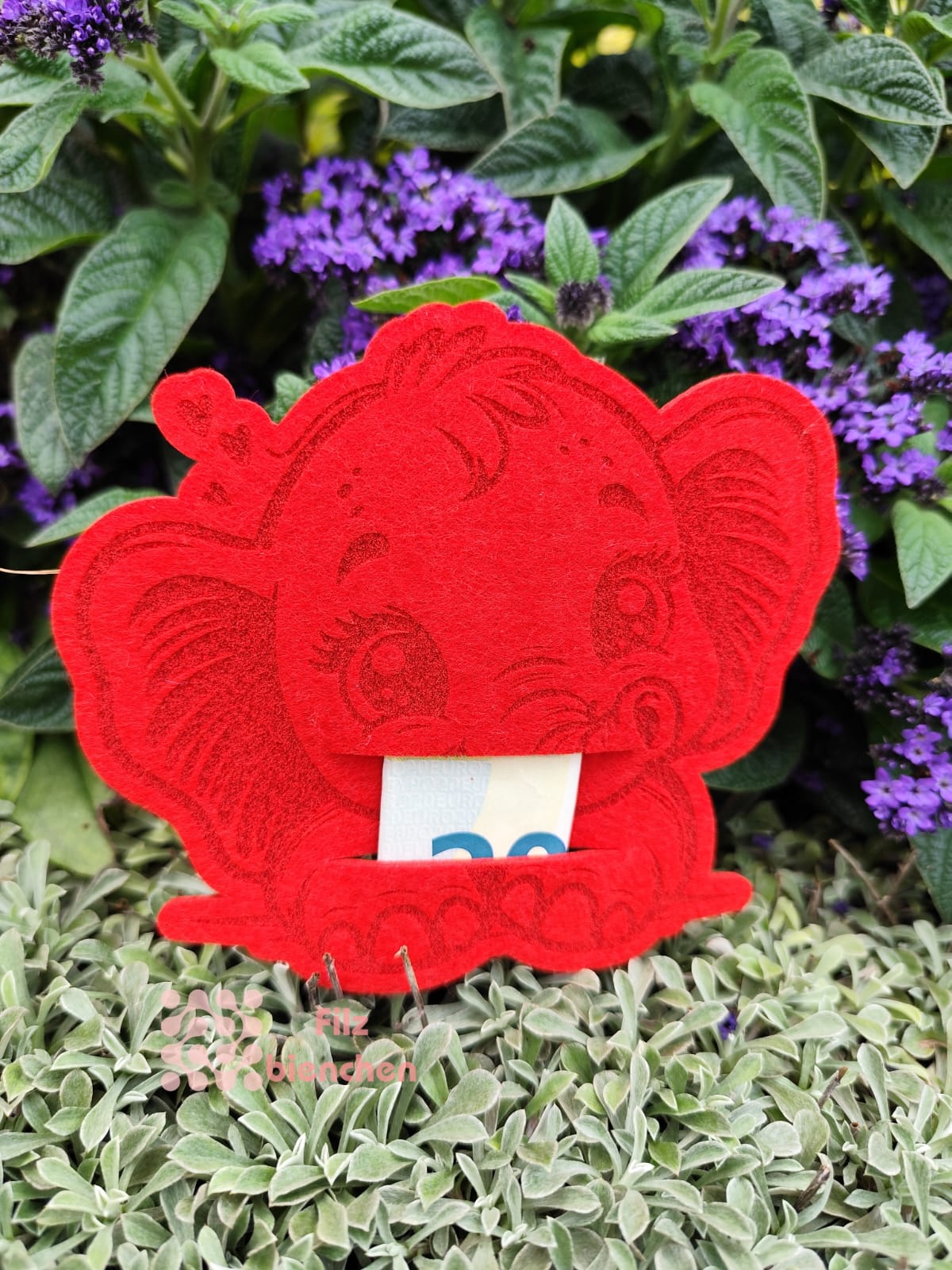 Elefant liegend, Schlitz Geld