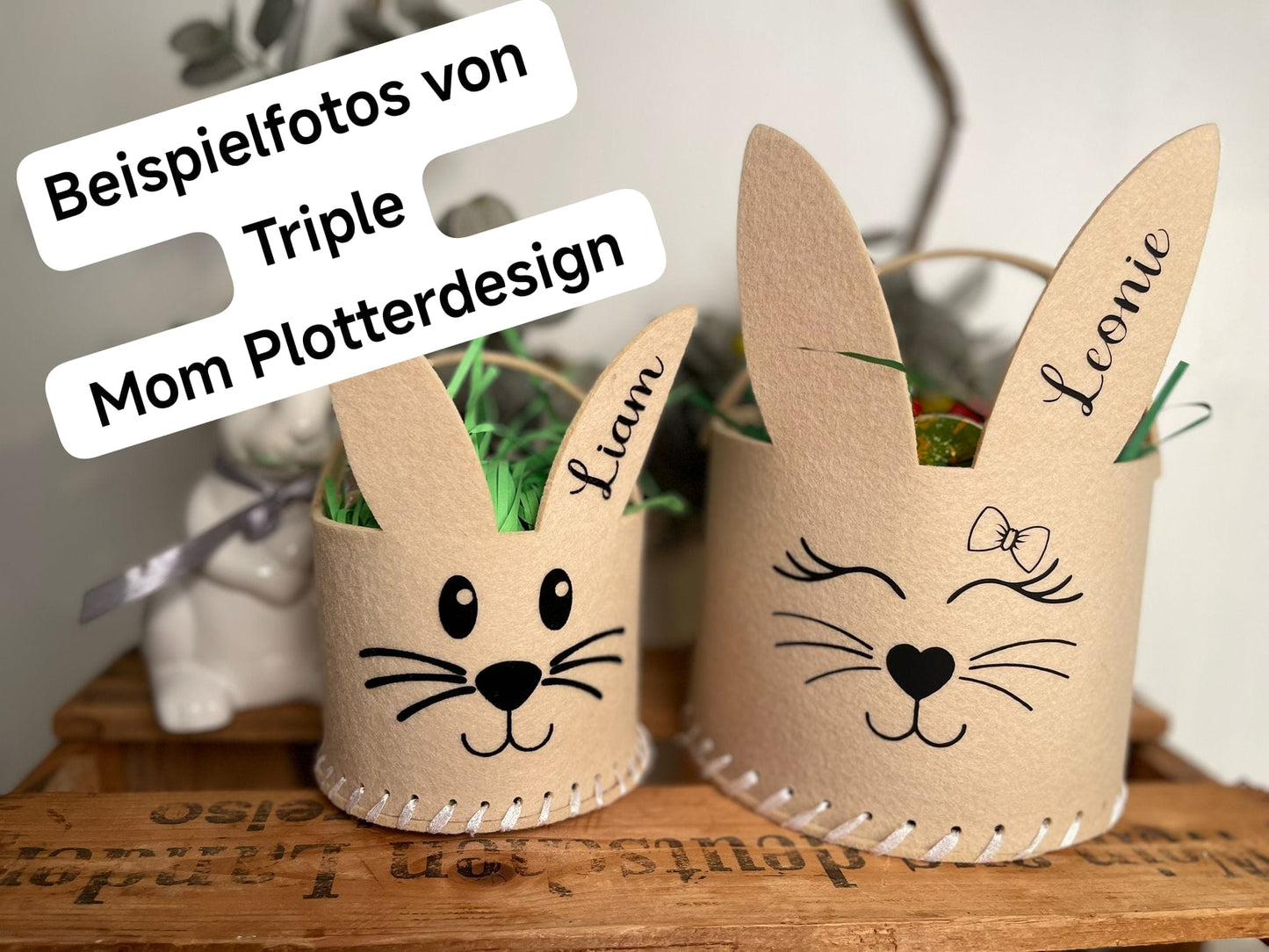 Korb mit Ohren groß+ klein Bastelset