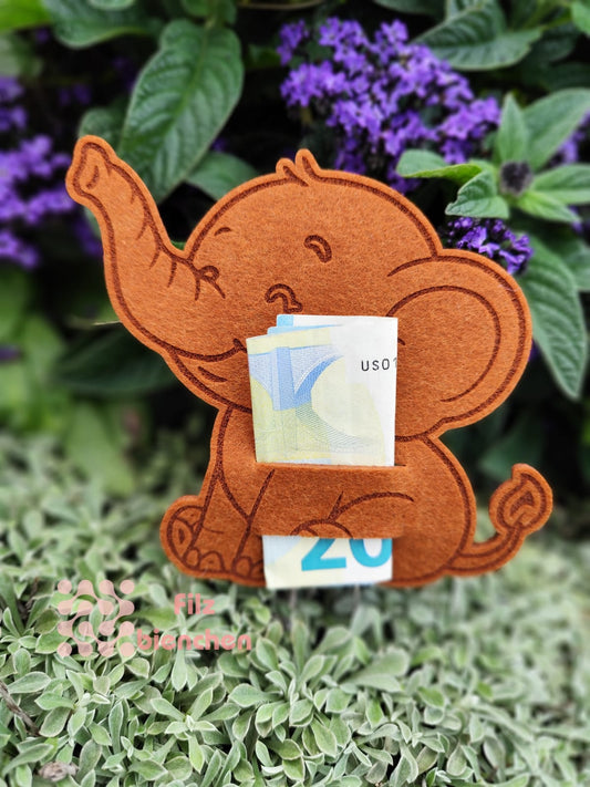 Elefant Schlitz Geld, Einfach mit Gravur