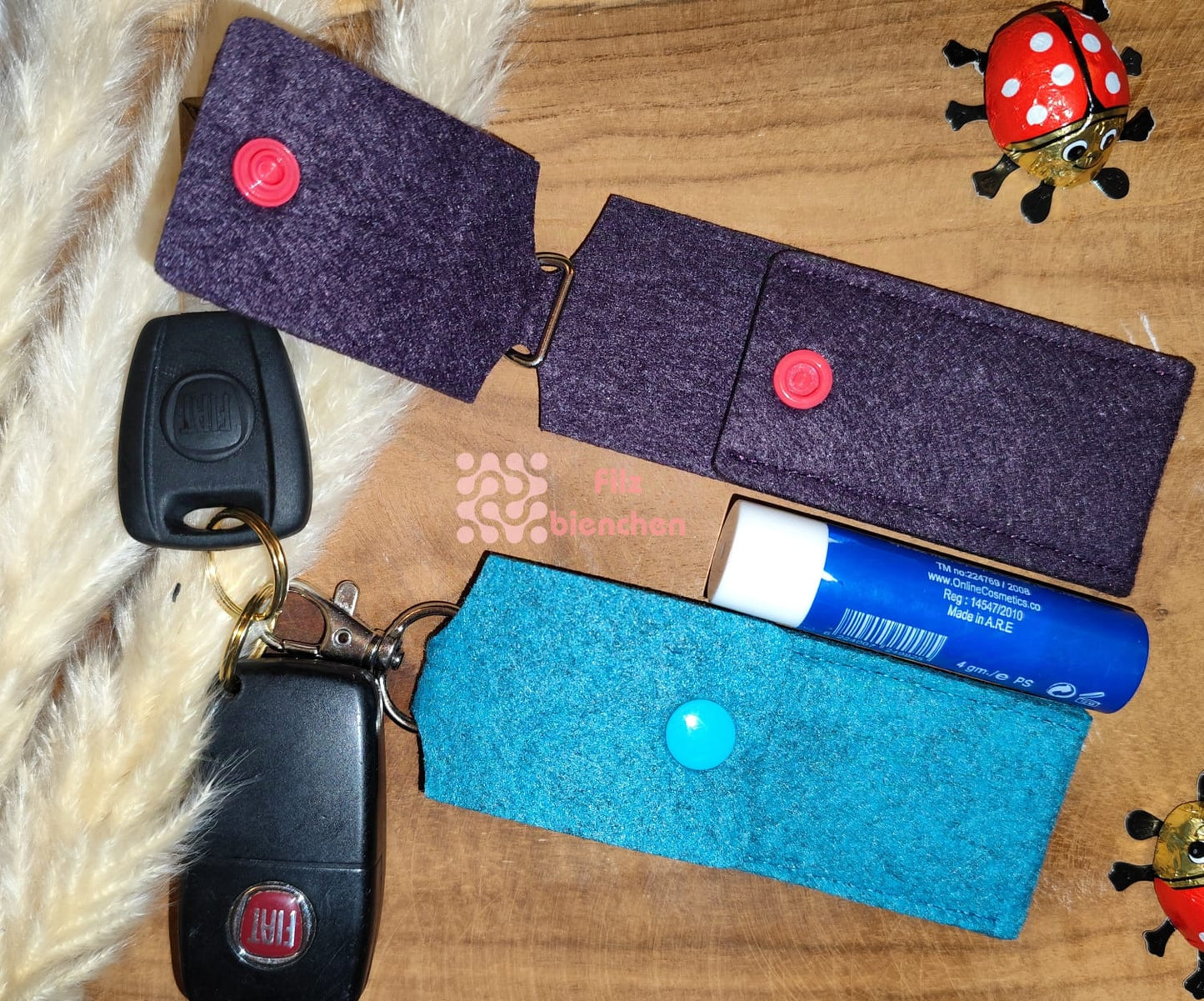 Anhänger Schlüsseltäschchen Labello 5er Set OHNE FARBWAHL Stückpreis ab 0,91 Euro zzgl. 19% MwSt.