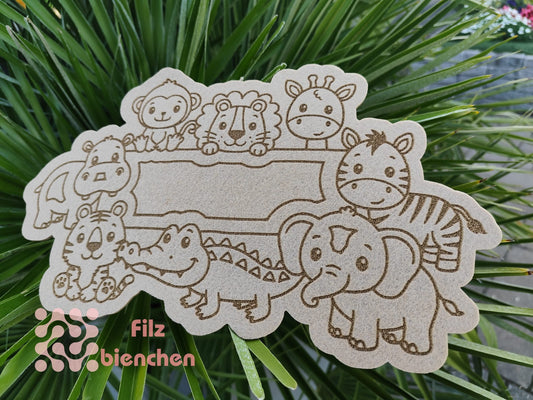 Türschild Dschungeltiere groß