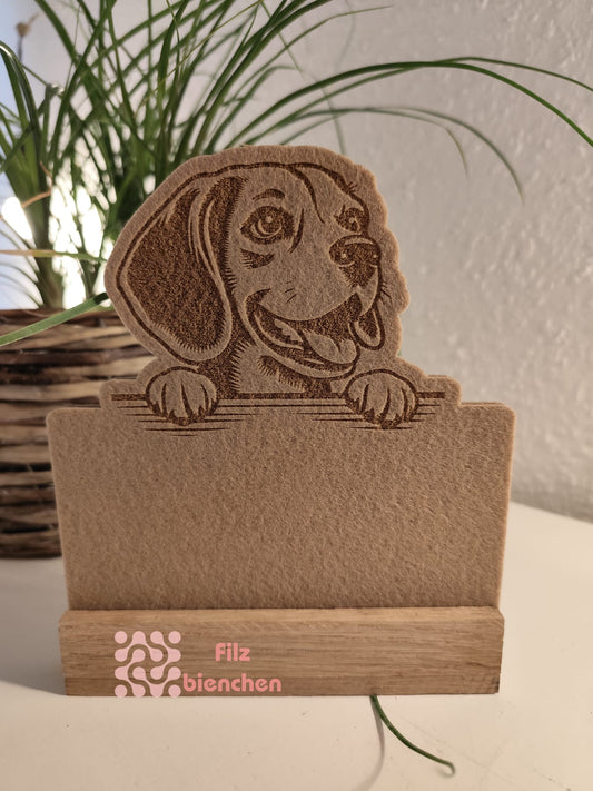 Beagel graviert mit Rechteck, 2-teilig, Stückpreis 2,20€ zzgl. Mwst.