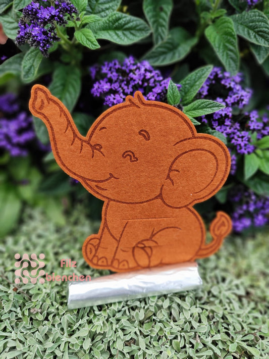 Elefan mit Schlitz Schokolade, Einfach mit Gravur