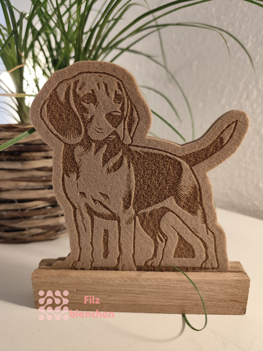 Holzaufsteller Beagel, 2-teilig, Stückpreis 1,92€ zzgl. Mwst.