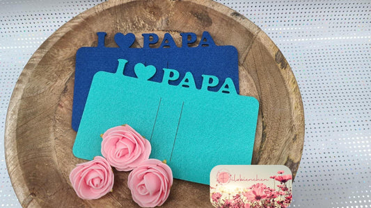 Karte mit Text "I "Herz" Papa" 3er Set Stückpreis ab 1.45 Euro zzgl. 19% MwSt.