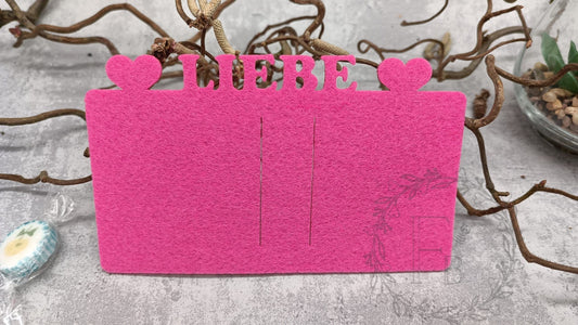 Karte mit Text "Liebe" 3er Set Stückpreis ab 1.45 Euro zzgl. 19% MwSt.