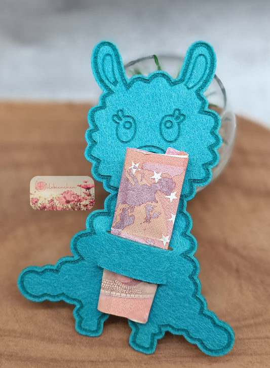 Lama sitzend Graviert mit Schlitz Geld