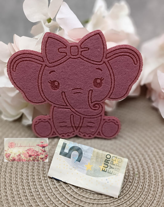 Elefantenmädchen Graviert mit Schlitz Geld