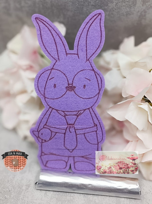 Hasenjunge mit Kravatte graviert Schlitz Schokolade