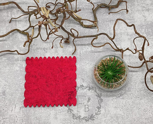 Untersetzer C eckig floraler Rand 4er Set