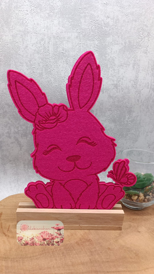 Hase mit Schmetterling 2er Set, bestehend aus einem gravierten und einem ungravierten Artikel für Holzständer Stückpreis ab 2.14 Euro zzgl. 19% MwSt.