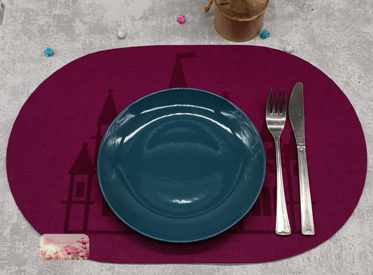 Platzdeckchen Schloss Graviert im Oval