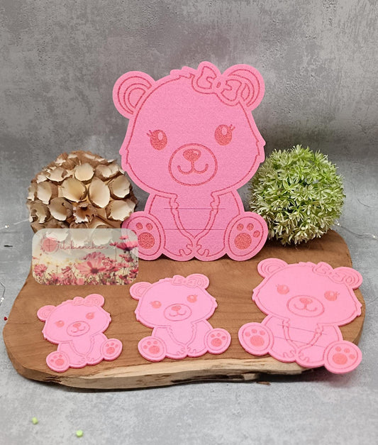 Bären Mädchen Graviert 8 cm (10er Set) Stückpreis ab 0,44€ zzgl. 19% MwSt.