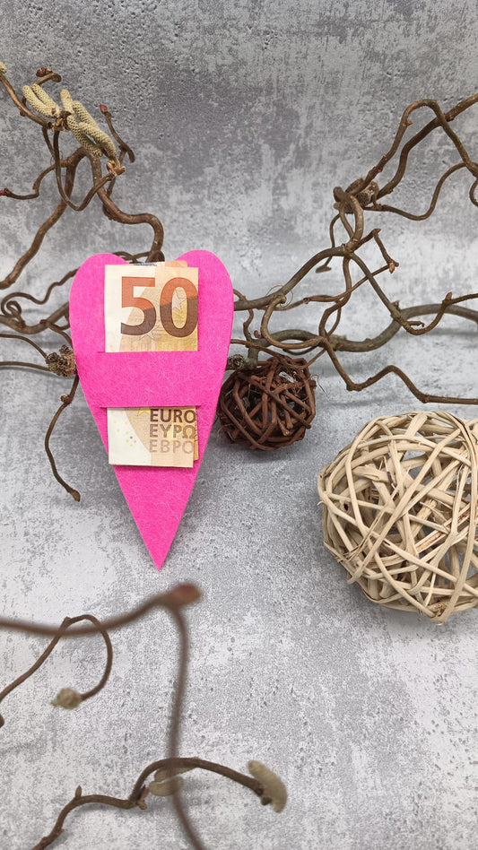 Herz lang mit Schlitz Geld