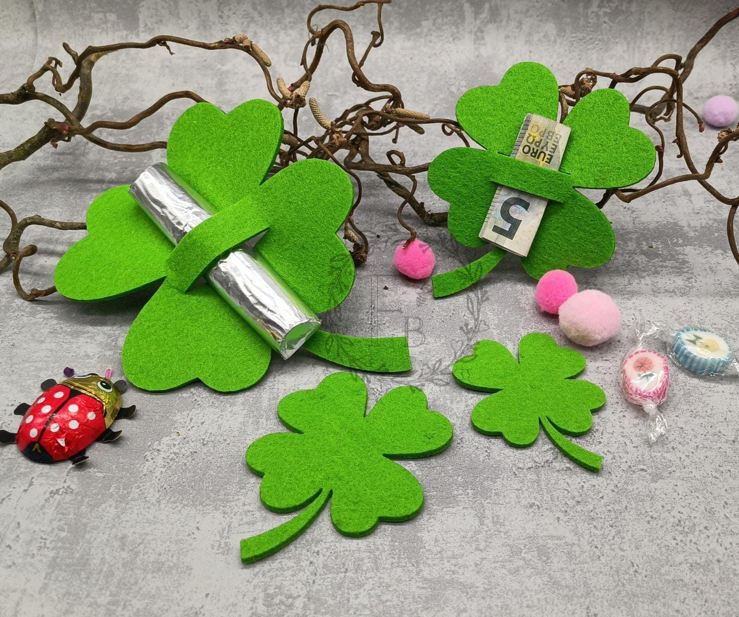 Kleeblatt 8 cm (10er Set) Stückpreis ab 0.17 Euro zzgl. 19% MwSt.