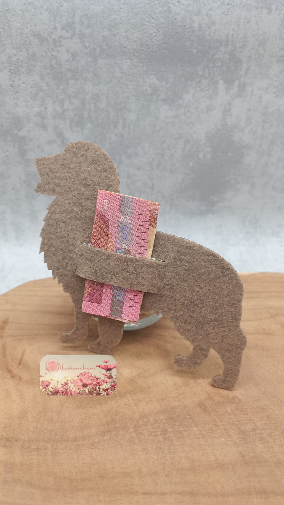 Golden Retriever mit Schlitz Geld