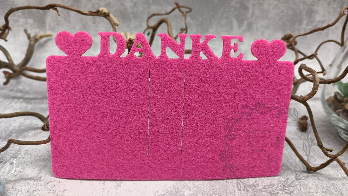 Karte mit Text "Danke" 3er Set Stückpreis ab 1.45 Euro zzgl. 19% MwSt.