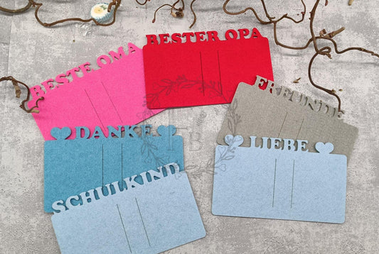 Karte mit Text "Danke" 3er Set Stückpreis ab 1.45 Euro zzgl. 19% MwSt.