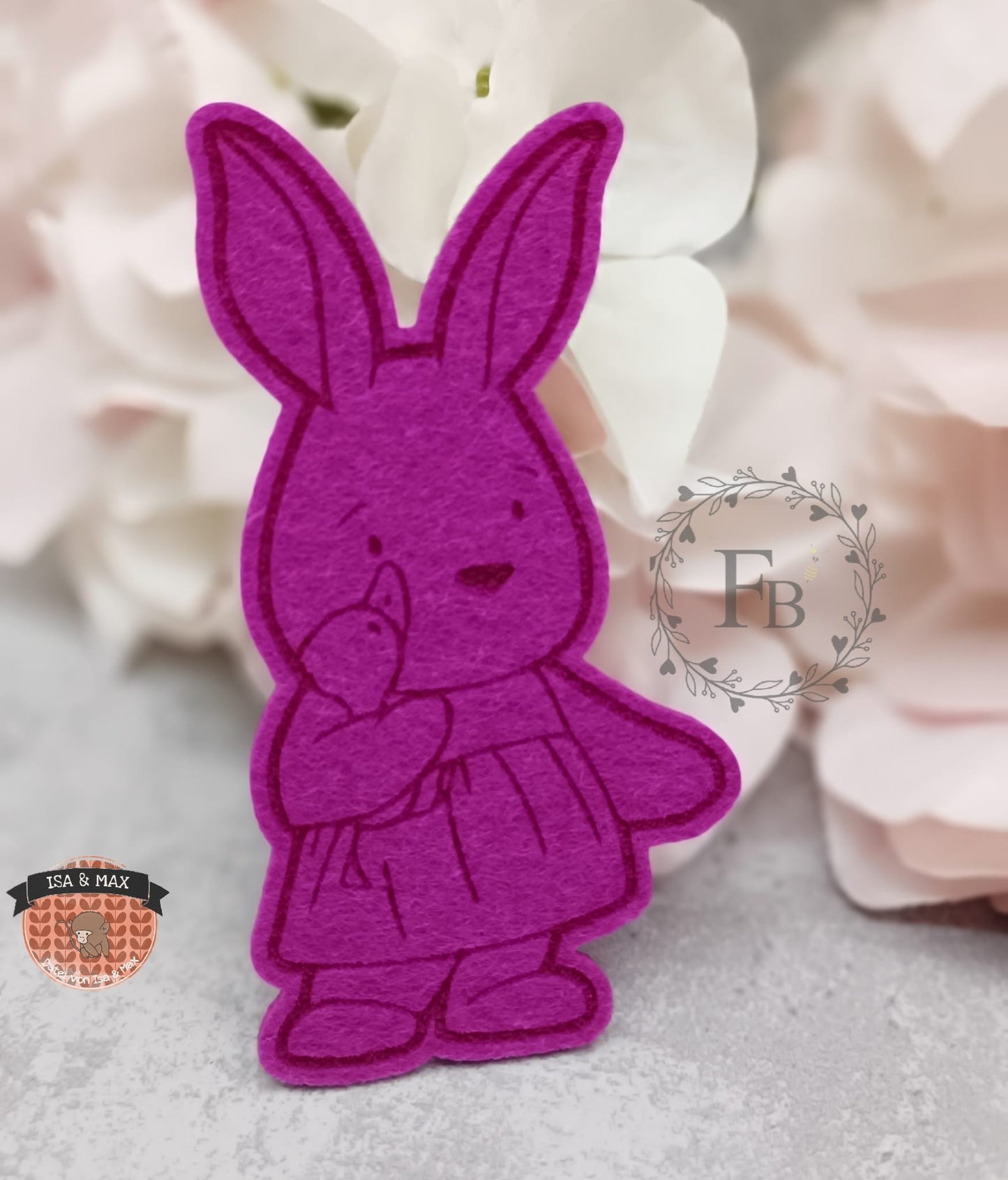 Hasenmädchen mit Ente graviert 10 cm (10er Set) Stückpreis ab 0.61 Euro zzgl. 19% MwSt.