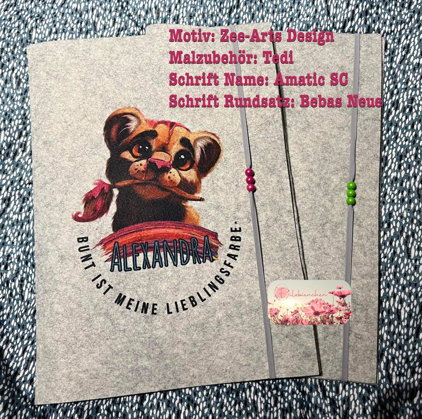 Malblockhülle mit Perlen, A3